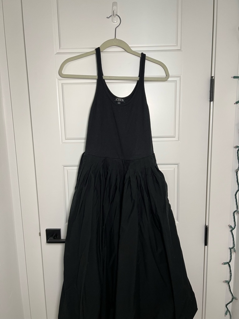 J. Crew Black Ribbed Bodice Maxi Dress with Full Skirt